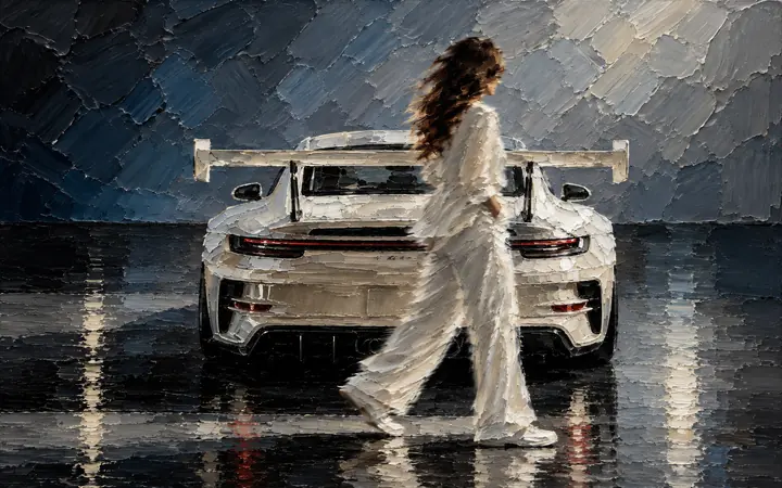 Nine Eleven: White GT3, white linen.